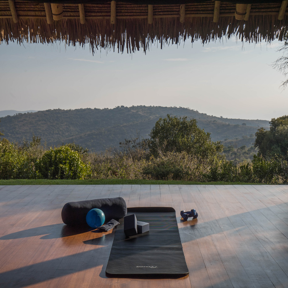 Yoga studio with views across the Kenyan plains